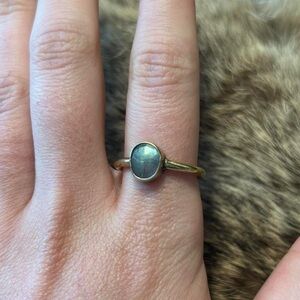 Vintage sterling silver gold filled labradorite ring